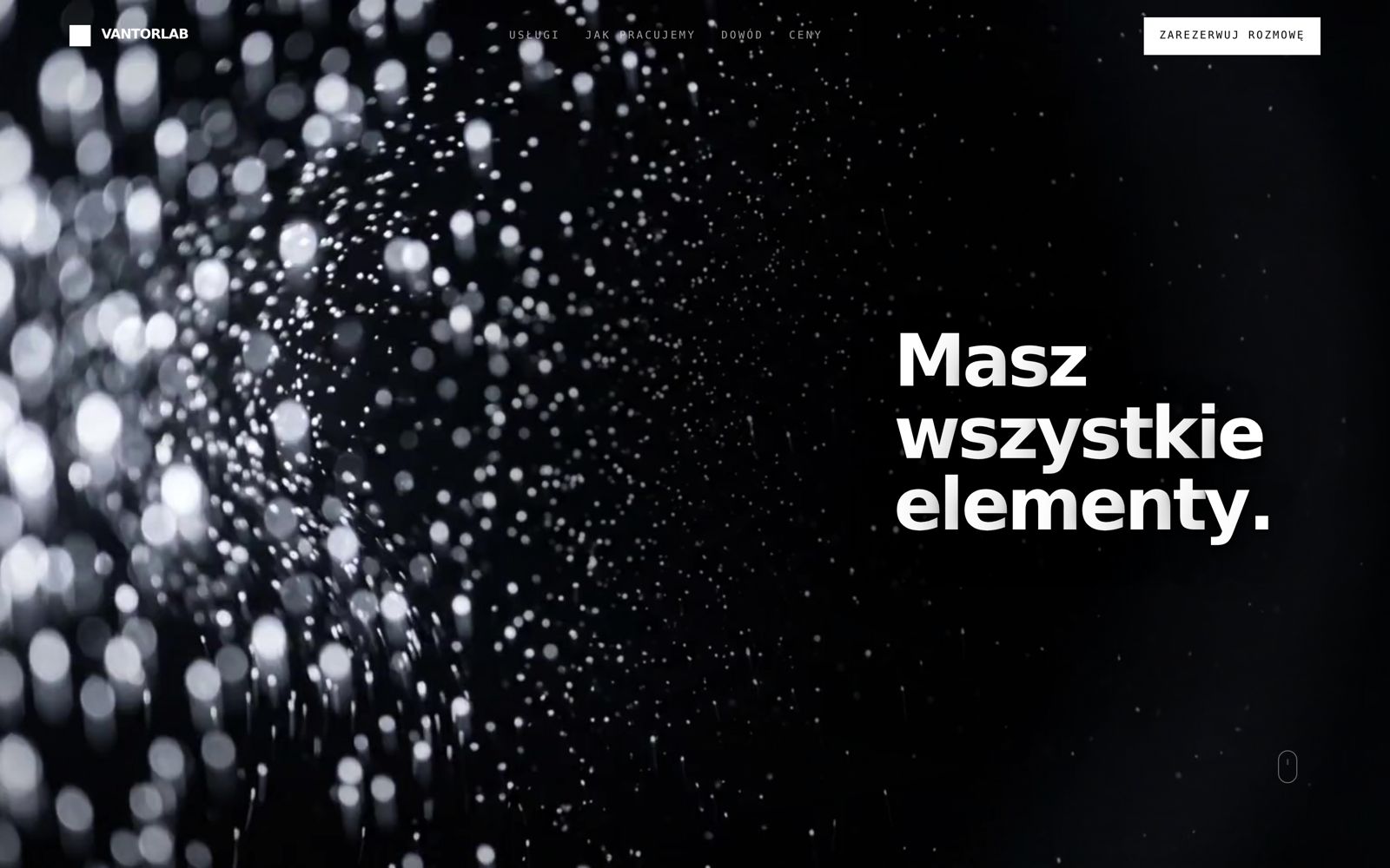 Strona VANTORLAB: cząstki światła układające się w spiralę